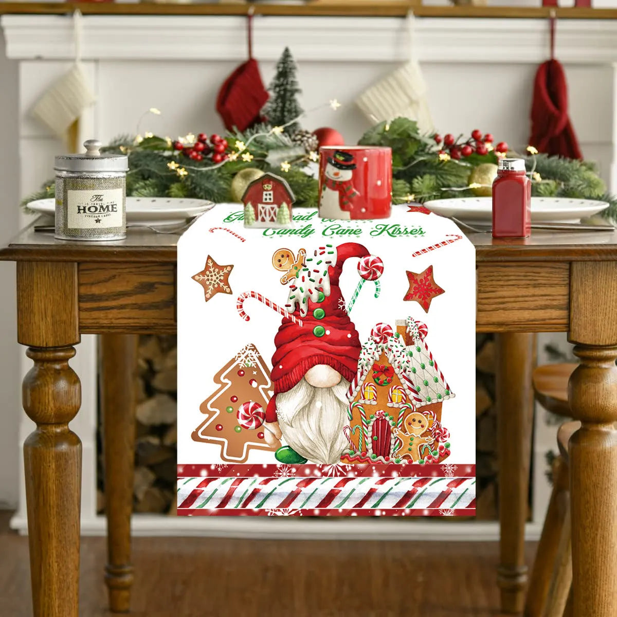 Christmas Decorations 178cm Forest Man Linen Table Runner - Bellarte Enchanté Christmas Decorations 178cm Forest Man Linen Table Runner